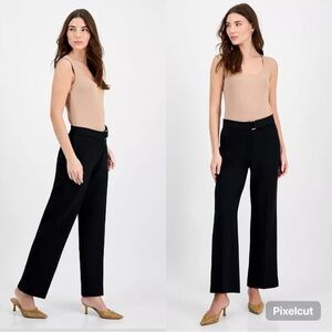 EUC‎ T Tahari Black Twill Crepe Wide-Leg Pants With Women’s Size 4